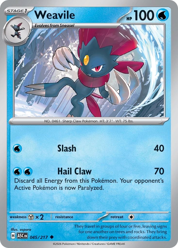 Weavile – Ascended Heroes 045/217 Pokémon card