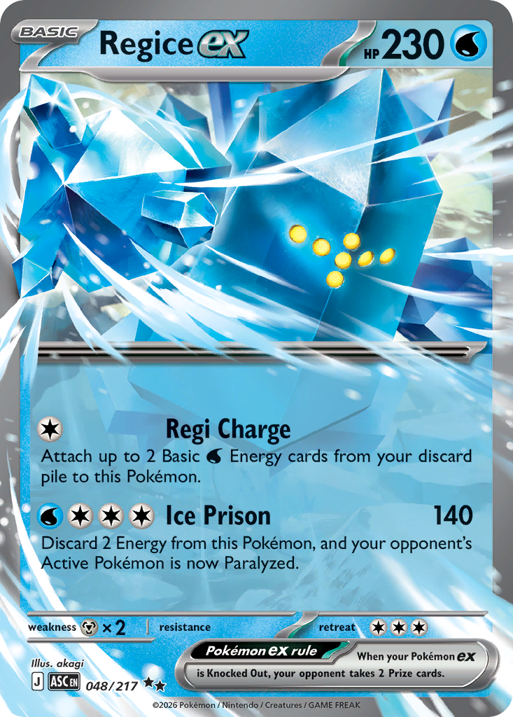 Regice ex – Ascended Heroes 048/217 Pokémon card