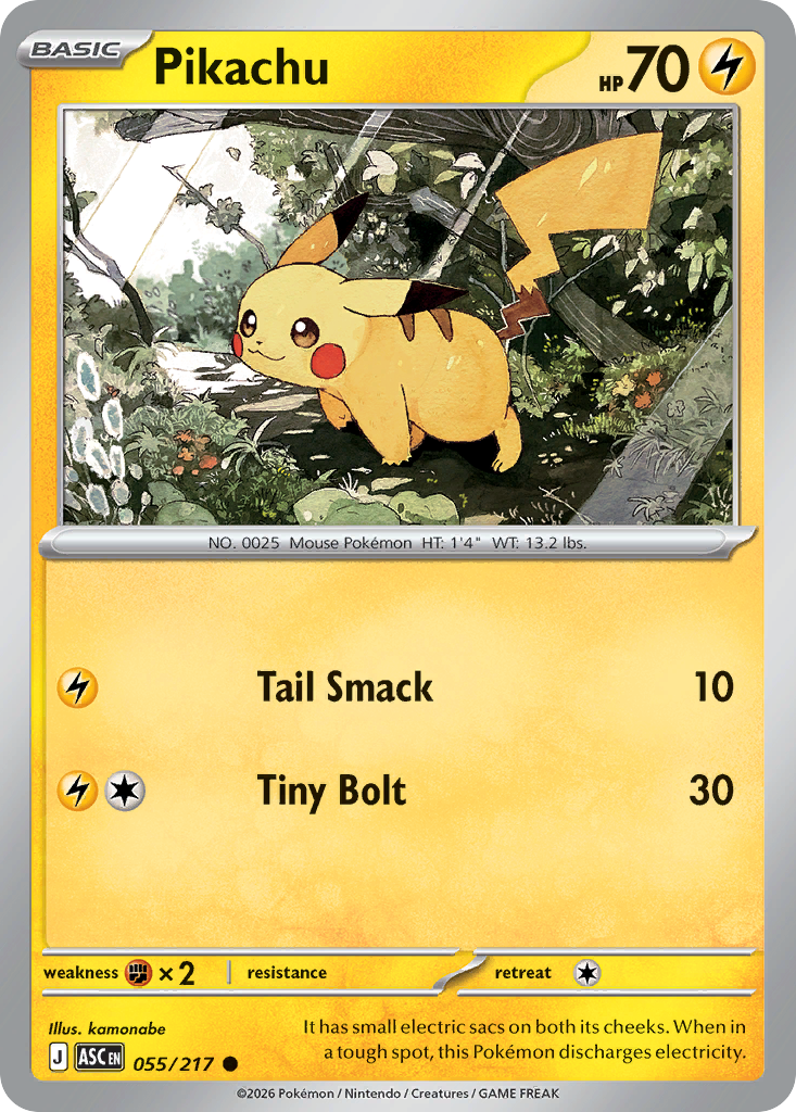 Pikachu – Ascended Heroes 055/217 Pokémon card