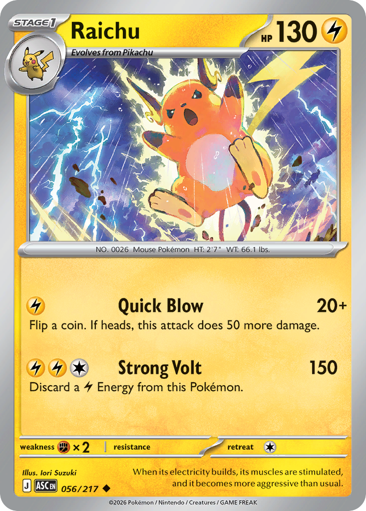Raichu – Ascended Heroes 056/217 Pokémon card