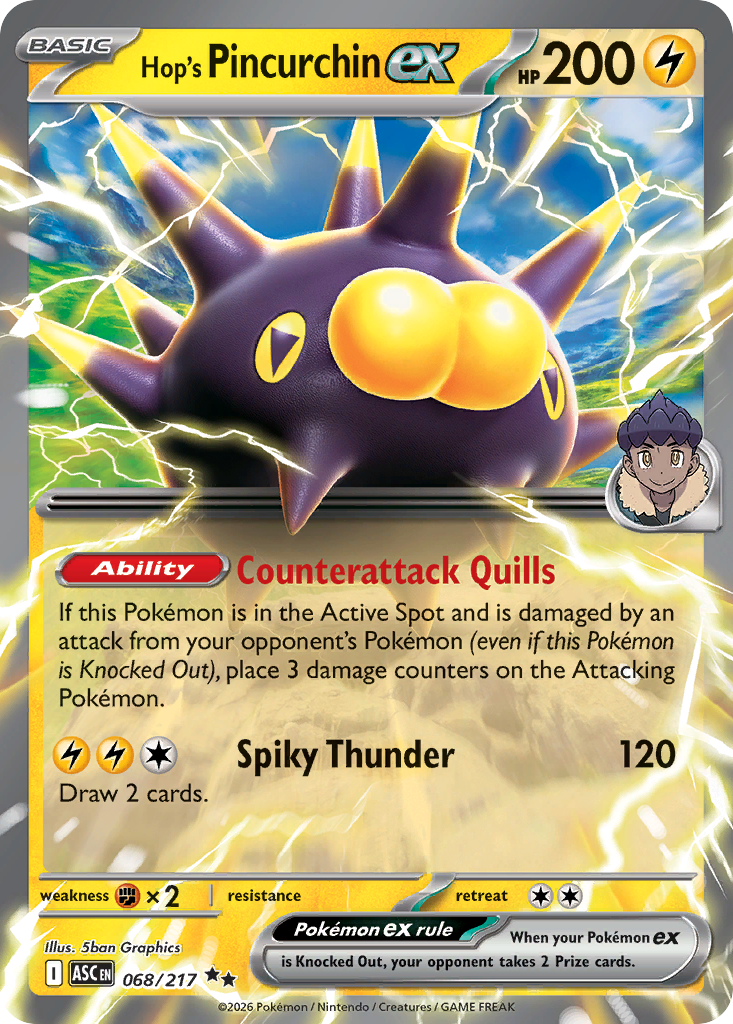 Hop's Pincurchin ex – Ascended Heroes 068/217 Pokémon card