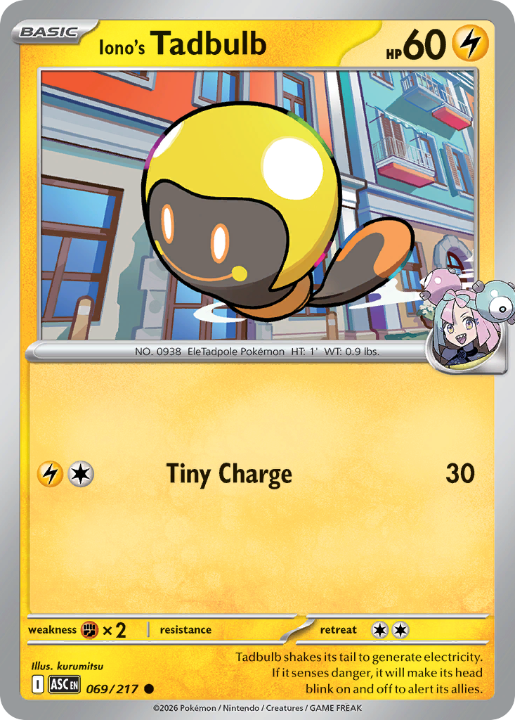 Iono's Tadbulb – Ascended Heroes 069/217 Pokémon card