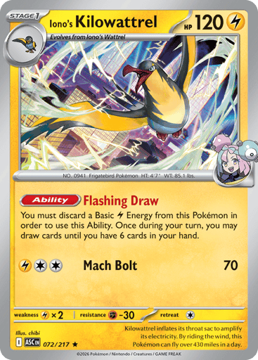 Iono's Kilowattrel - Ascended Heroes 72