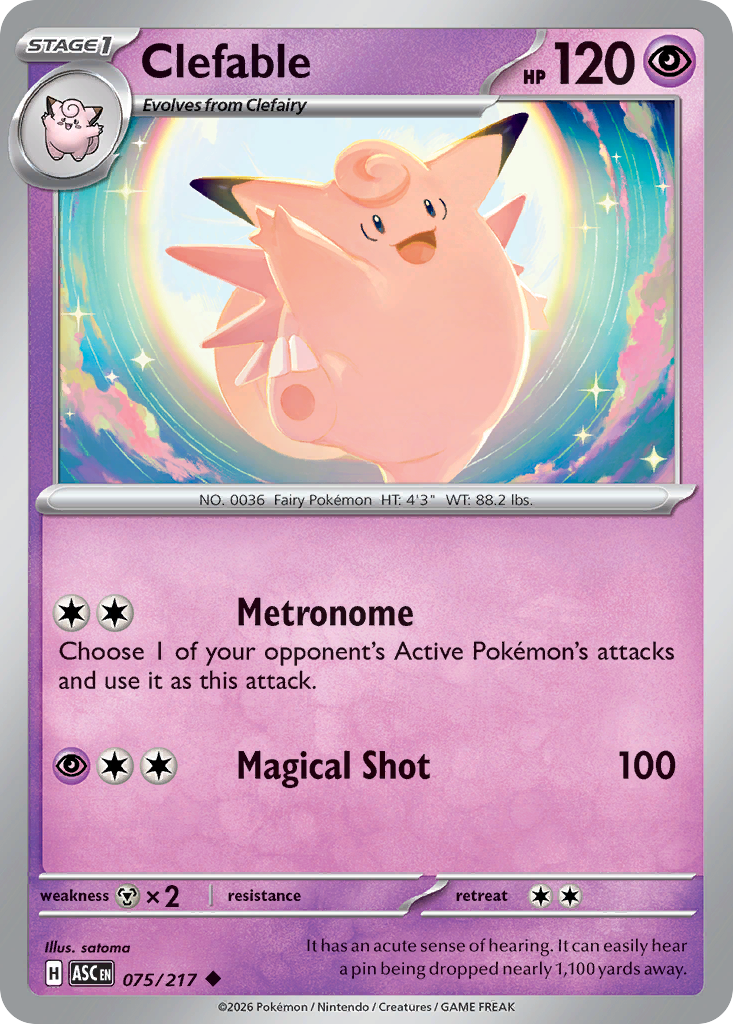 Clefable – Ascended Heroes 075/217 Pokémon card