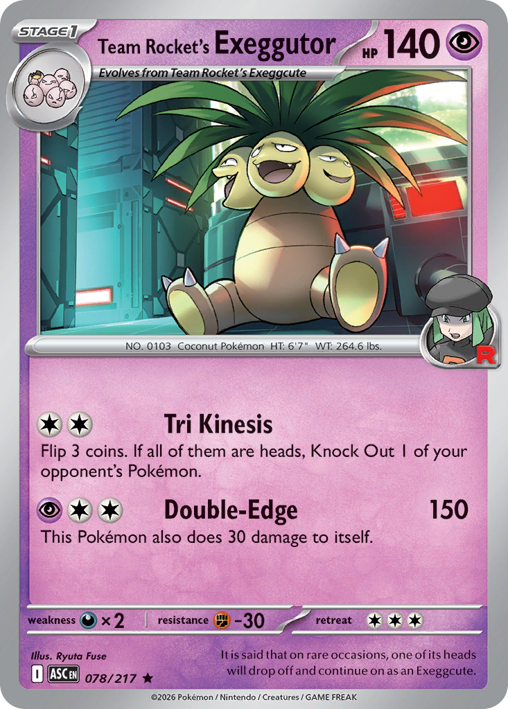 Team Rocket's Exeggutor – Ascended Heroes 078/217 Pokémon card