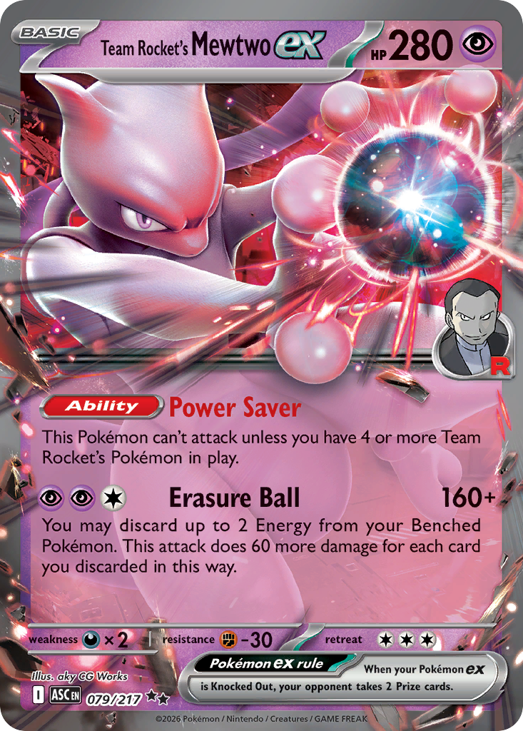 Team Rocket's Mewtwo ex – Ascended Heroes 079/217 Pokémon card