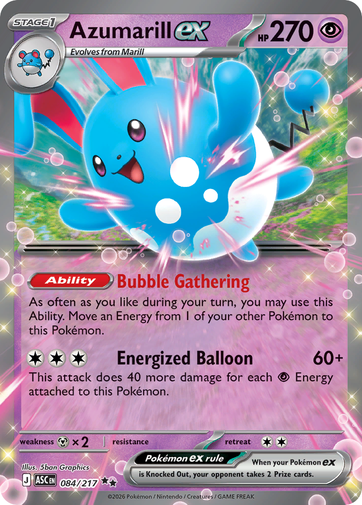 Azumarill ex – Ascended Heroes 084/217 Pokémon card