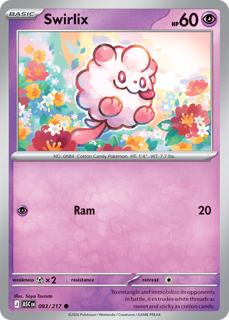 Swirlix – Ascended Heroes 093/217 Pokémon card