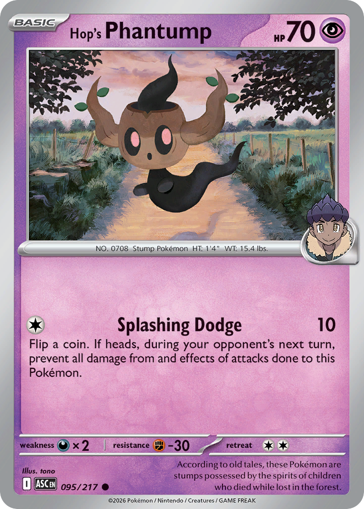 Hop's Phantump – Ascended Heroes 095/217 Pokémon card