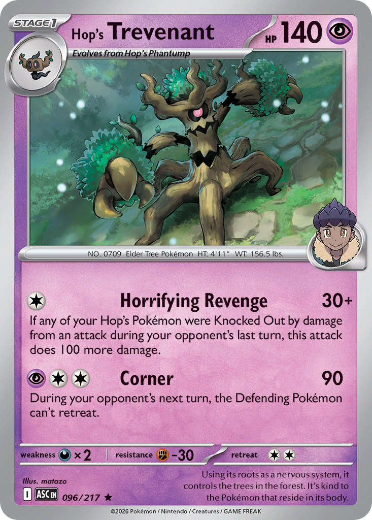 Hop's Trevenant – Ascended Heroes 096/217 Pokémon card