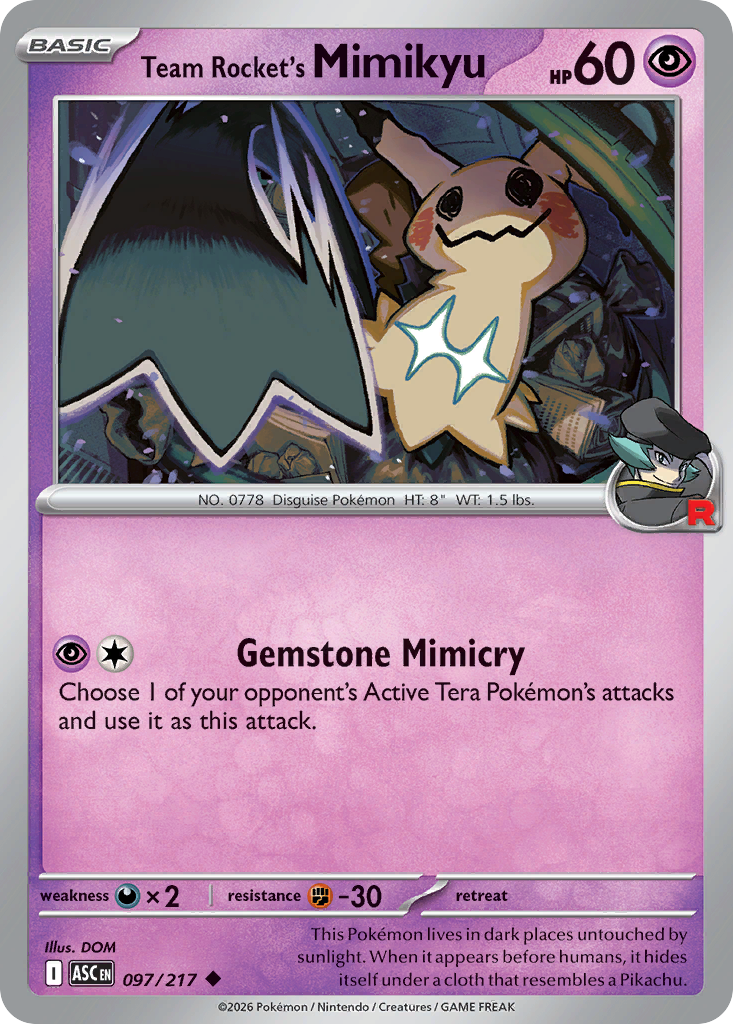 Team Rocket's Mimikyu – Ascended Heroes 097/217 Pokémon card