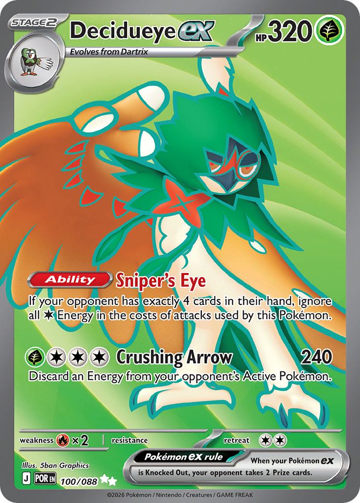 Decidueye ex – Perfect Order 100/088 Pokémon card