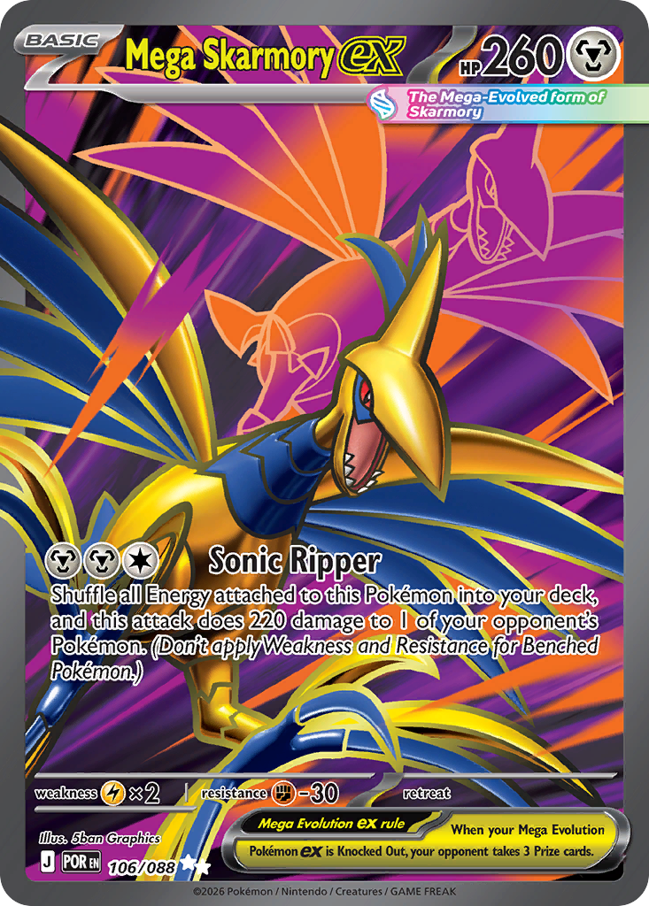 Mega Skarmory ex – Perfect Order 106/088 Pokémon card