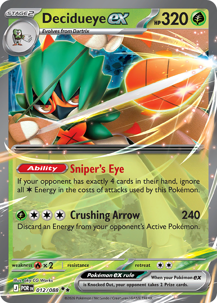 Decidueye ex – Perfect Order 012/088 Pokémon card