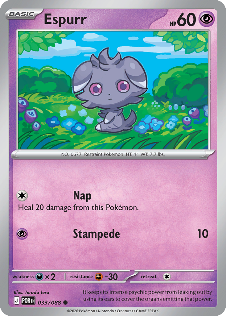 Espurr – Perfect Order 033/088 Pokémon card