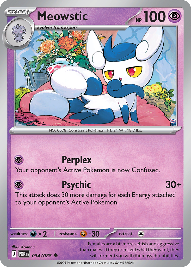 Meowstic – Perfect Order 034/088 Pokémon card