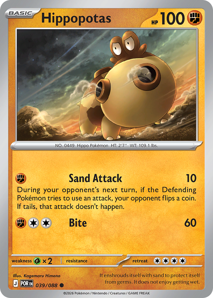 Hippopotas – Perfect Order 039/088 Pokémon card