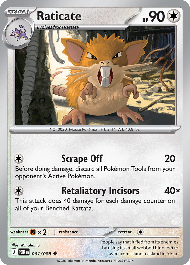 Raticate – Perfect Order 061/088 Pokémon card