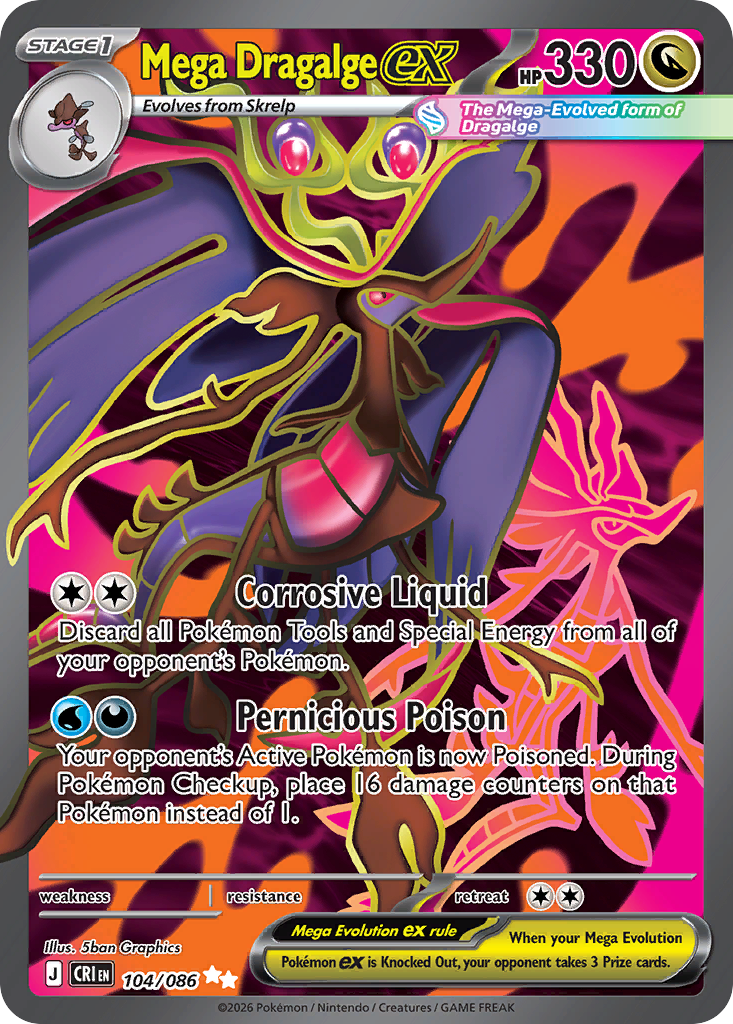 Mega Dragalge ex – Chaos Rising 104/086 Pokémon card