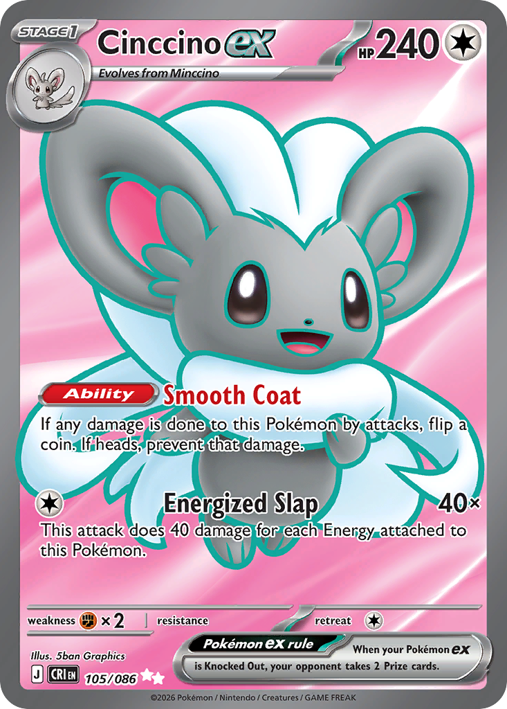 Cinccino ex – Chaos Rising 105/086 Pokémon card