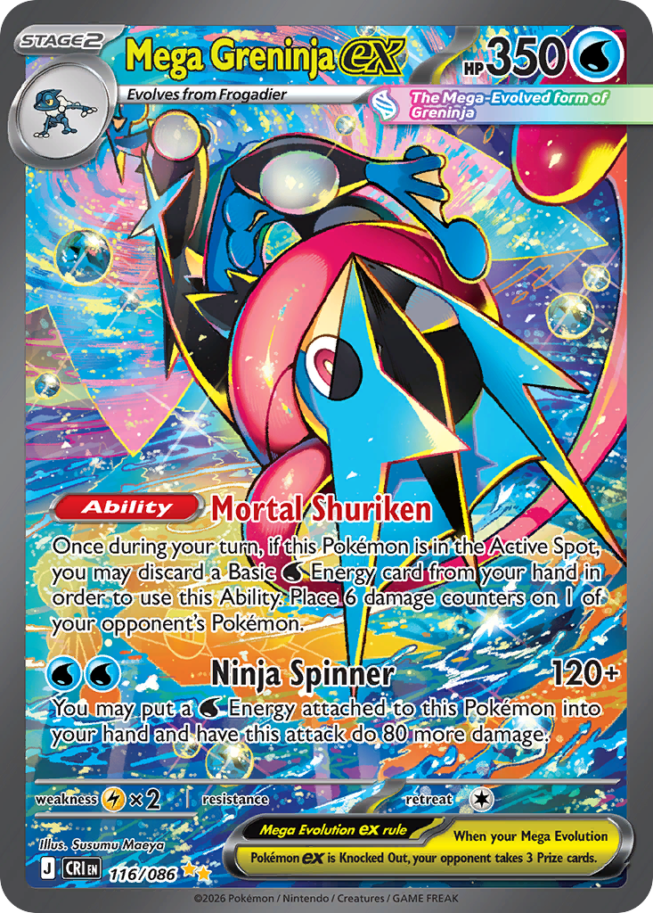 Mega Greninja ex – Chaos Rising 116/086 Pokémon card