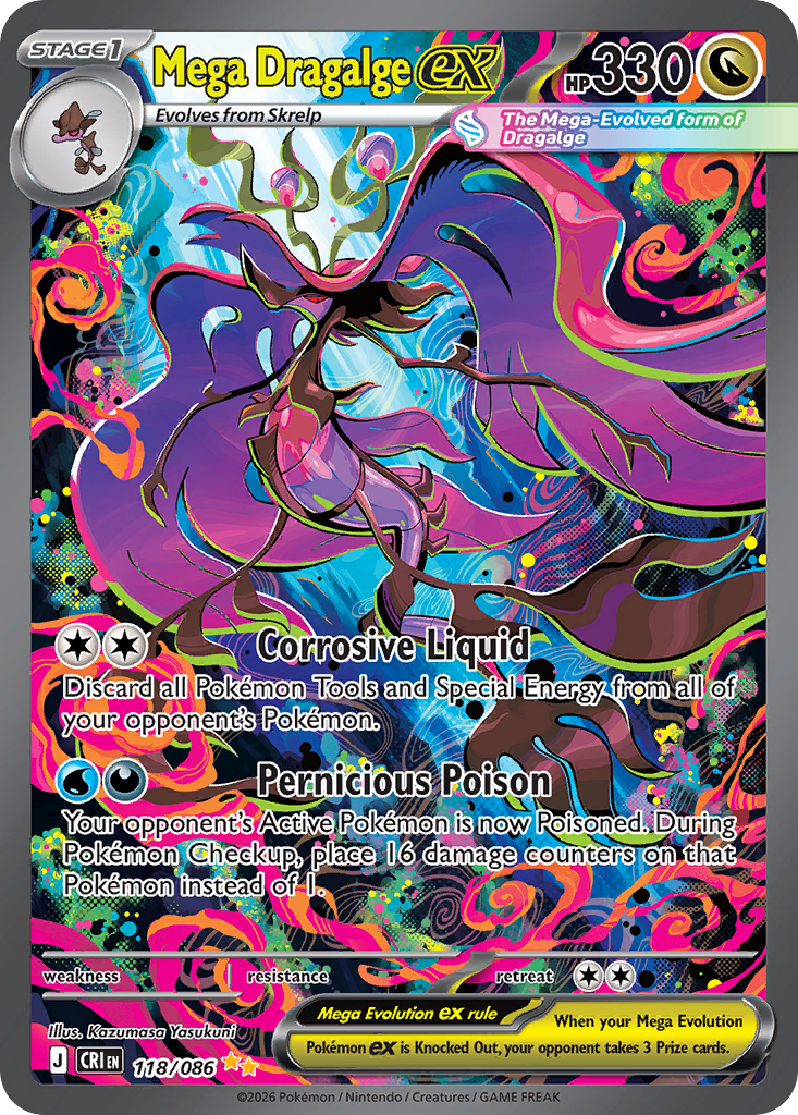 Mega Dragalge ex – Chaos Rising 118/086 Pokémon card