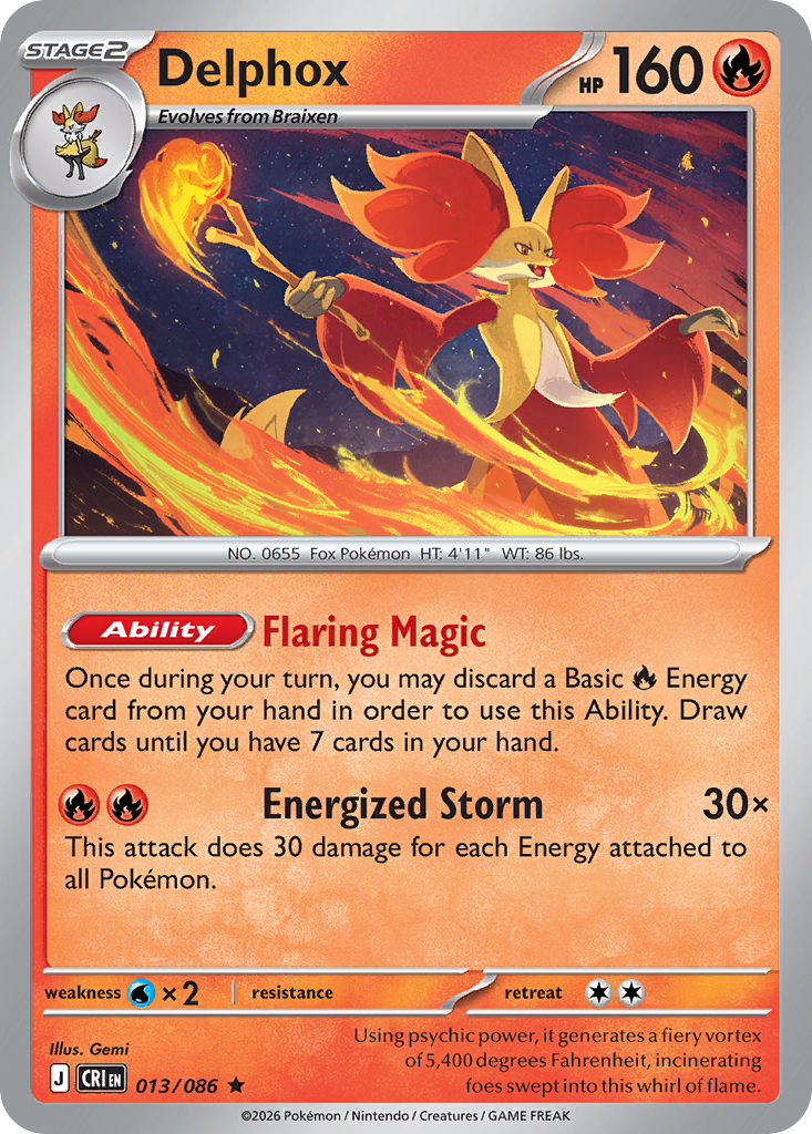 Delphox – Chaos Rising 013/086 Pokémon card