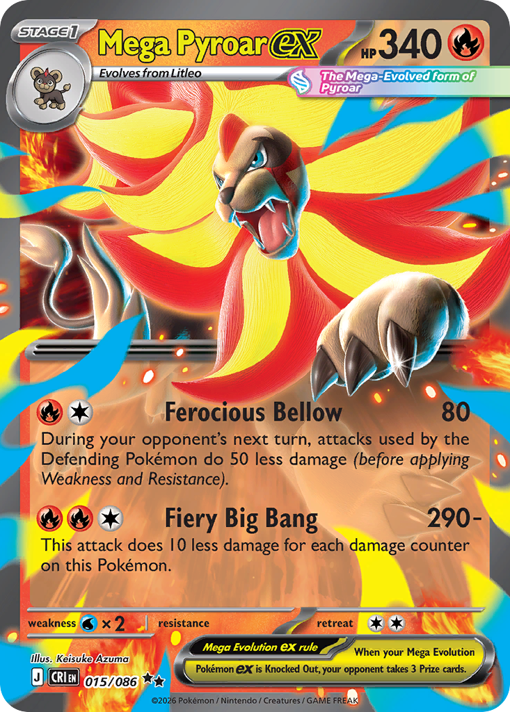 Mega Pyroar ex – Chaos Rising 015/086 Pokémon card