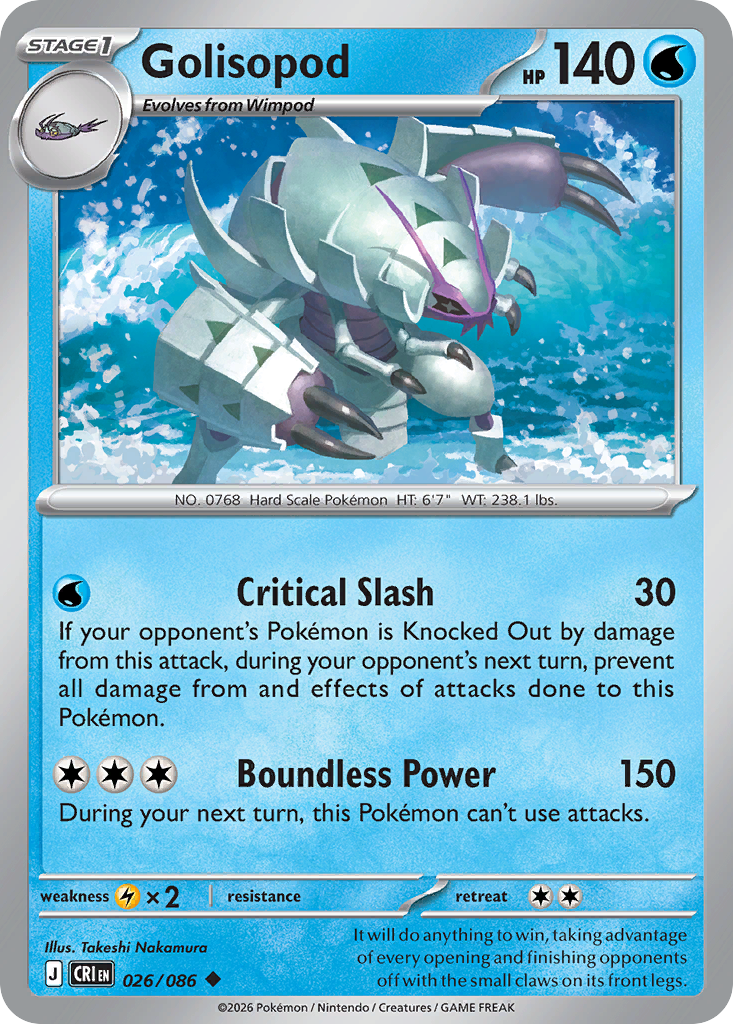 Golisopod – Chaos Rising 026/086 Pokémon card