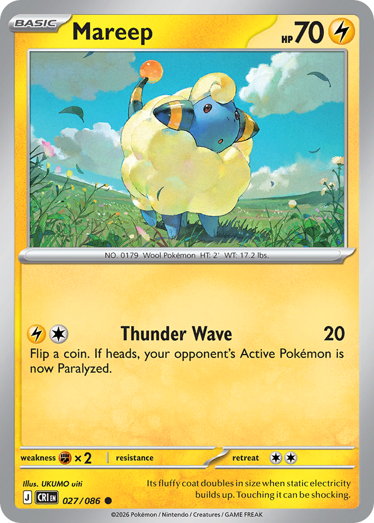 Mareep – Chaos Rising 027/086 Pokémon card