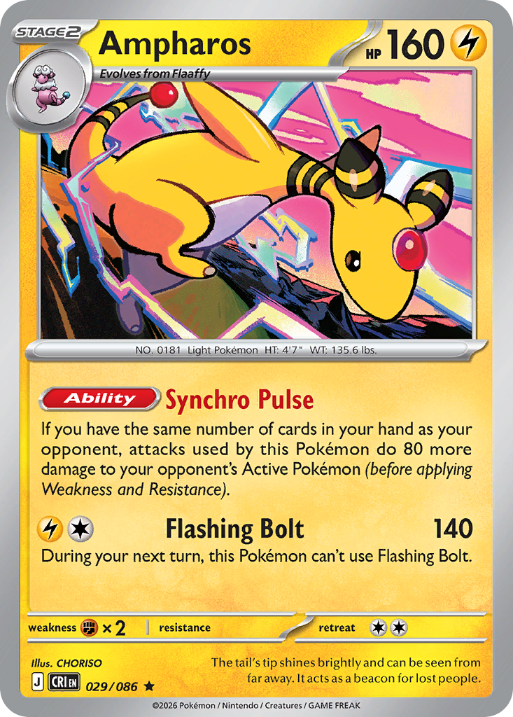 Ampharos – Chaos Rising 029/086 Pokémon card