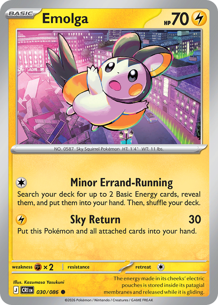 Emolga – Chaos Rising 030/086 Pokémon card