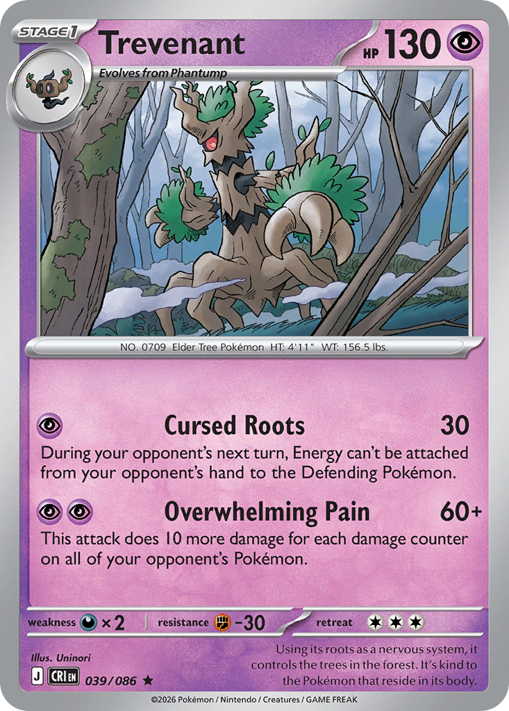 Trevenant – Chaos Rising 039/086 Pokémon card