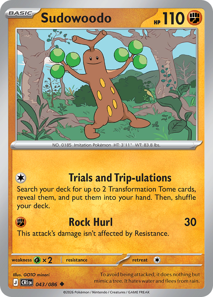 Sudowoodo – Chaos Rising 043/086 Pokémon card