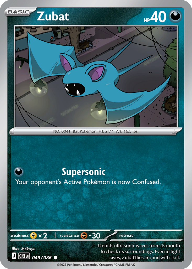 Zubat – Chaos Rising 049/086 Pokémon card