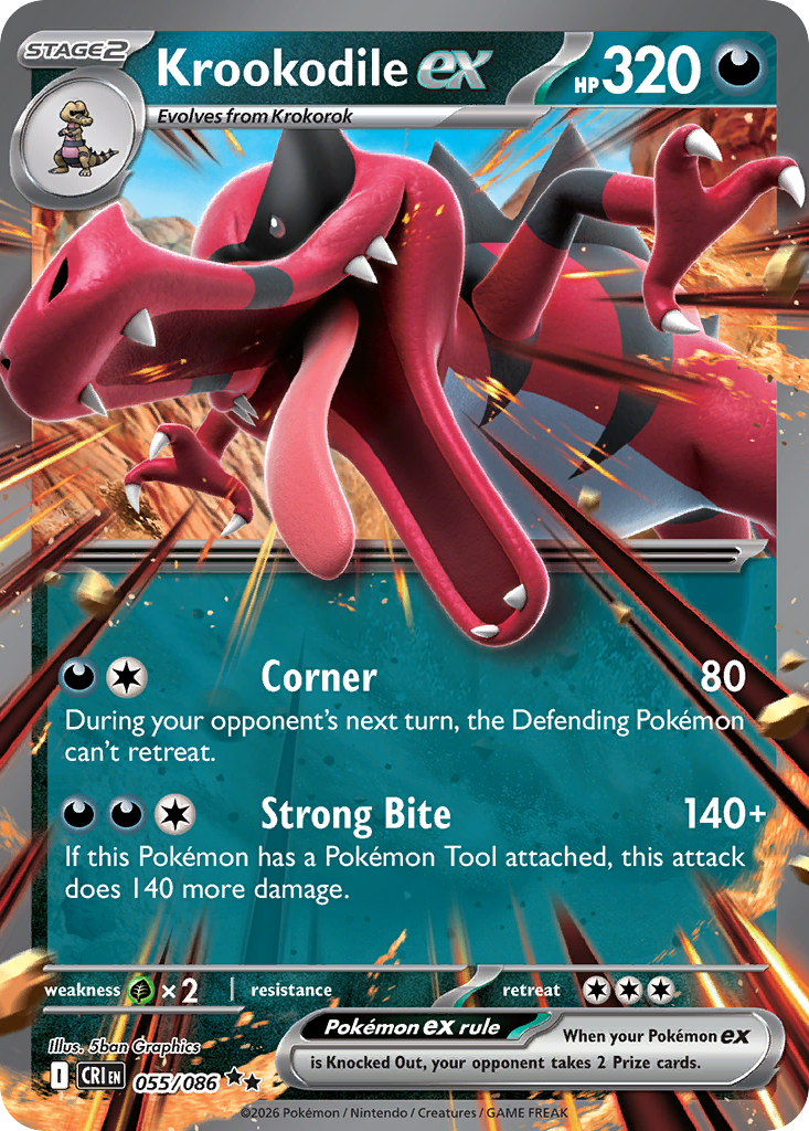 Krookodile ex – Chaos Rising 055/086 Pokémon card
