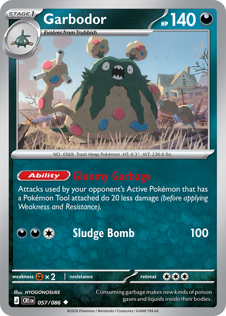 Garbodor – Chaos Rising 057/086 Pokémon card
