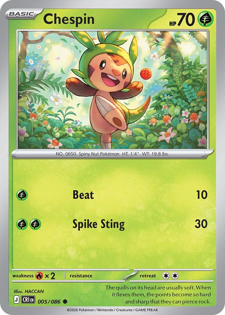 Chespin – Chaos Rising 005/086 Pokémon card