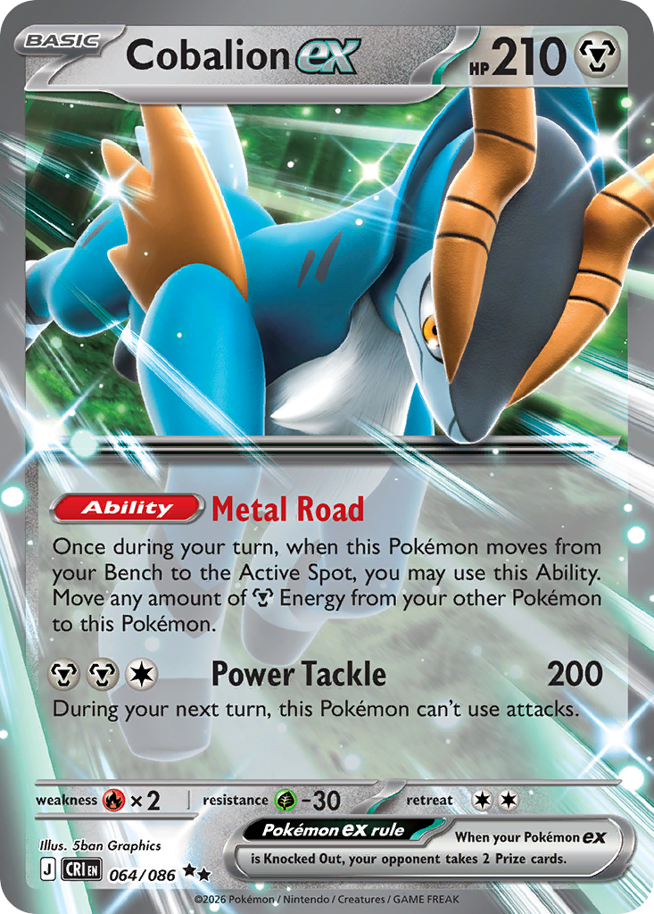Cobalion ex – Chaos Rising 064/086 Pokémon card