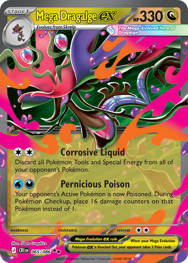 Mega Dragalge ex – Chaos Rising 065/086 Pokémon card