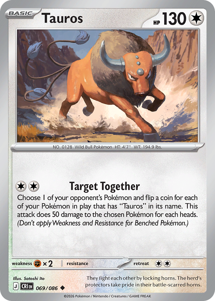 Tauros – Chaos Rising 069/086 Pokémon card