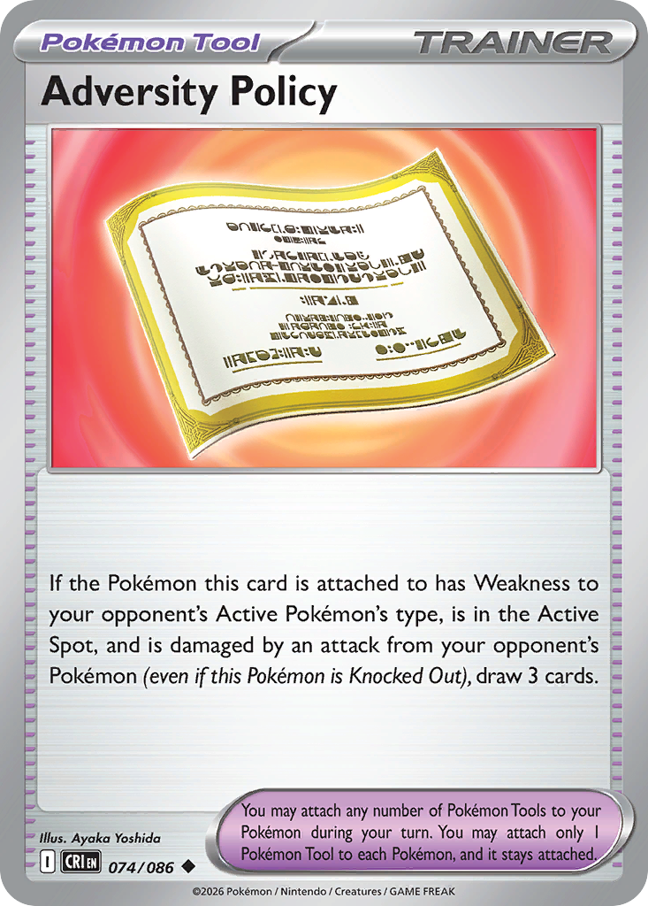 Adversity Policy – Chaos Rising 074/086 Pokémon card