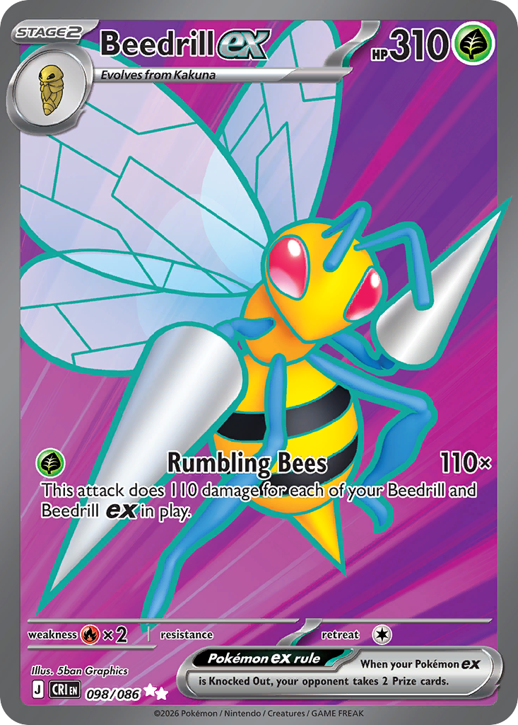 Beedrill ex – Chaos Rising 098/086 Pokémon card