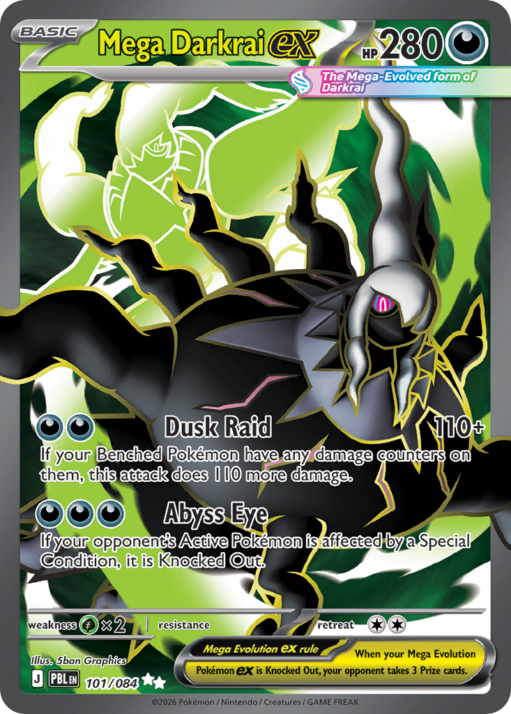 Mega Darkrai ex – Pitch Black 101/084 Pokémon card