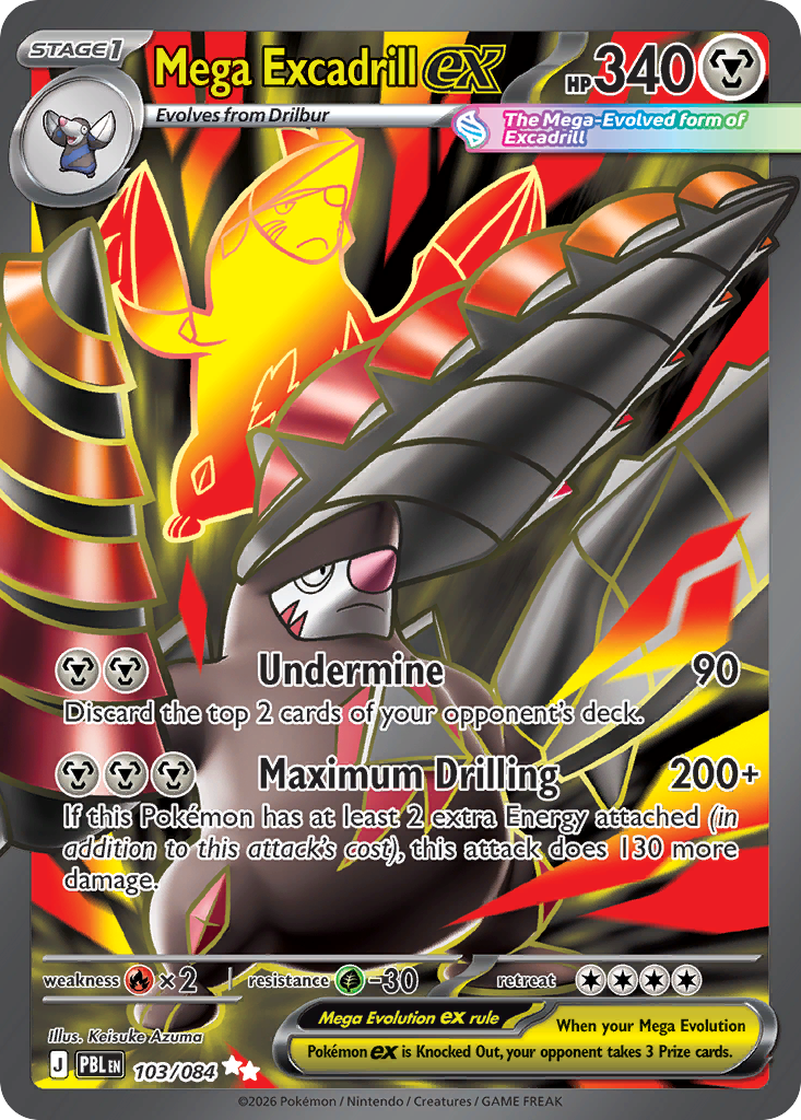 Mega Excadrill ex – Pitch Black 103/084 Pokémon card