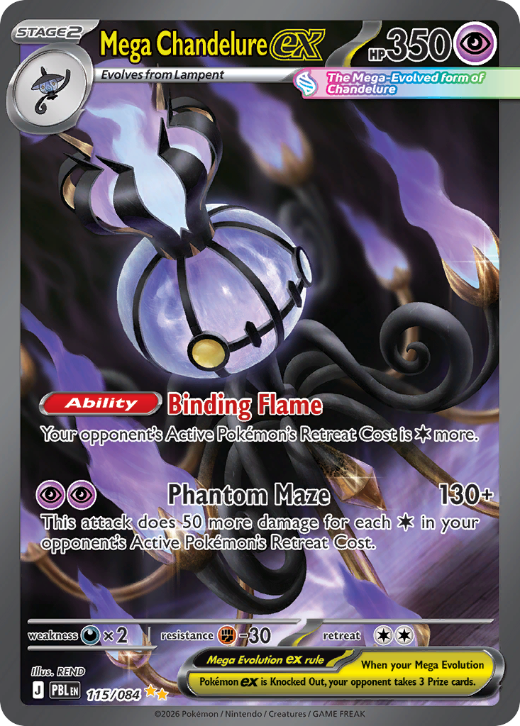 Mega Chandelure ex – Pitch Black 115/084 Pokémon card