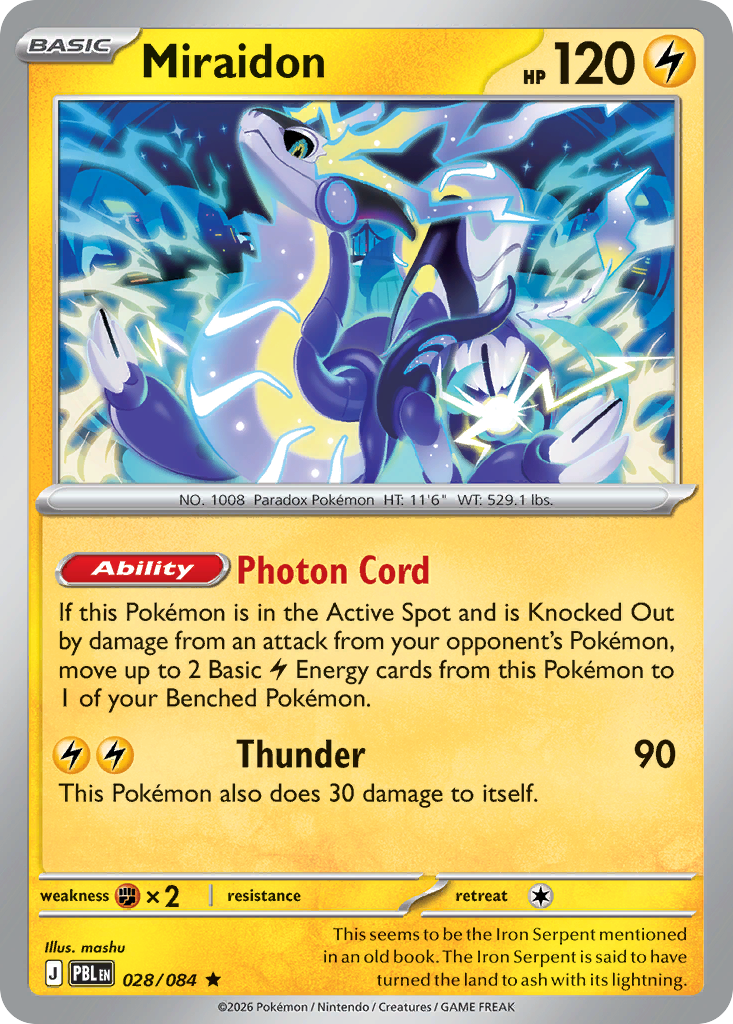 Miraidon – Pitch Black 028/084 Pokémon card