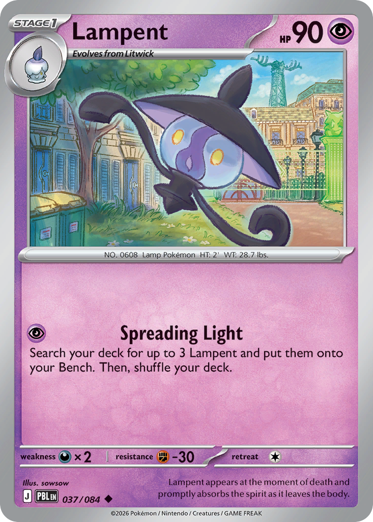 Lampent – Pitch Black 037/084 Pokémon card