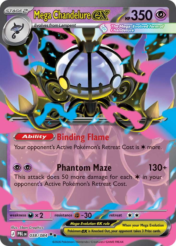 Mega Chandelure ex – Pitch Black 038/084 Pokémon card
