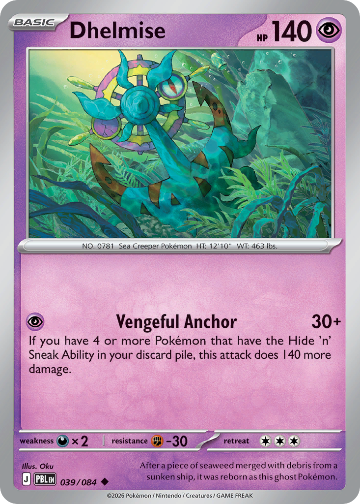 Dhelmise – Pitch Black 039/084 Pokémon card